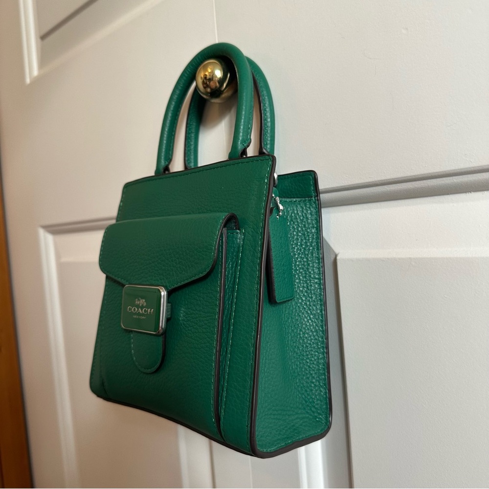 Coach Mini Pepper Crossbody NEW Green Leather Handbag C6778 - Picture 3 of 9